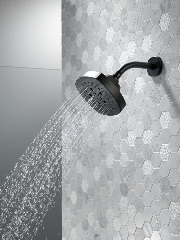 DELTA Universal Showering Components H2OKINETIC 5-Setting  Shower Head — Matte Black