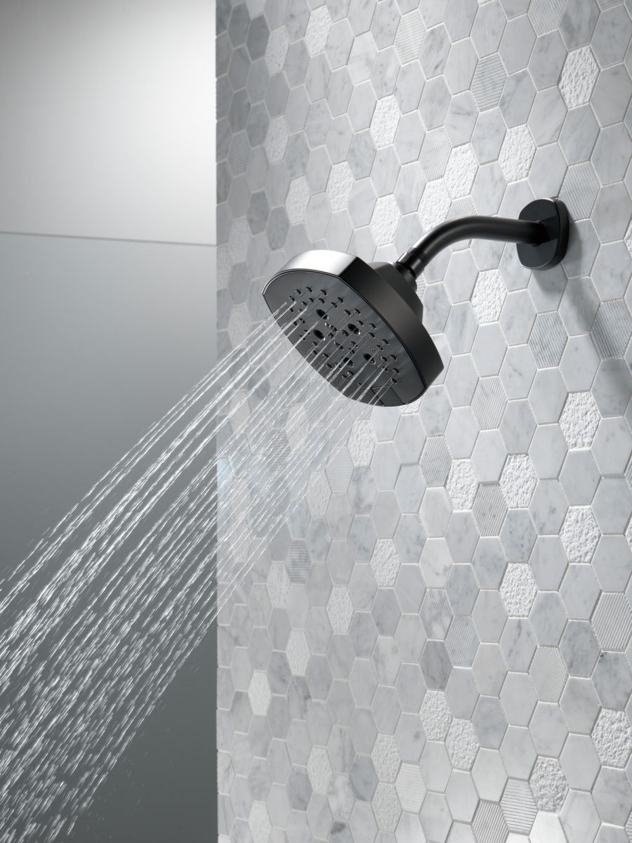 DELTA Universal Showering Components H2OKINETIC 5-Setting  Shower Head — Matte Black