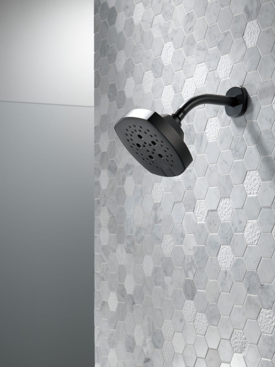 DELTA Universal Showering Components H2OKINETIC 5-Setting  Shower Head — Matte Black