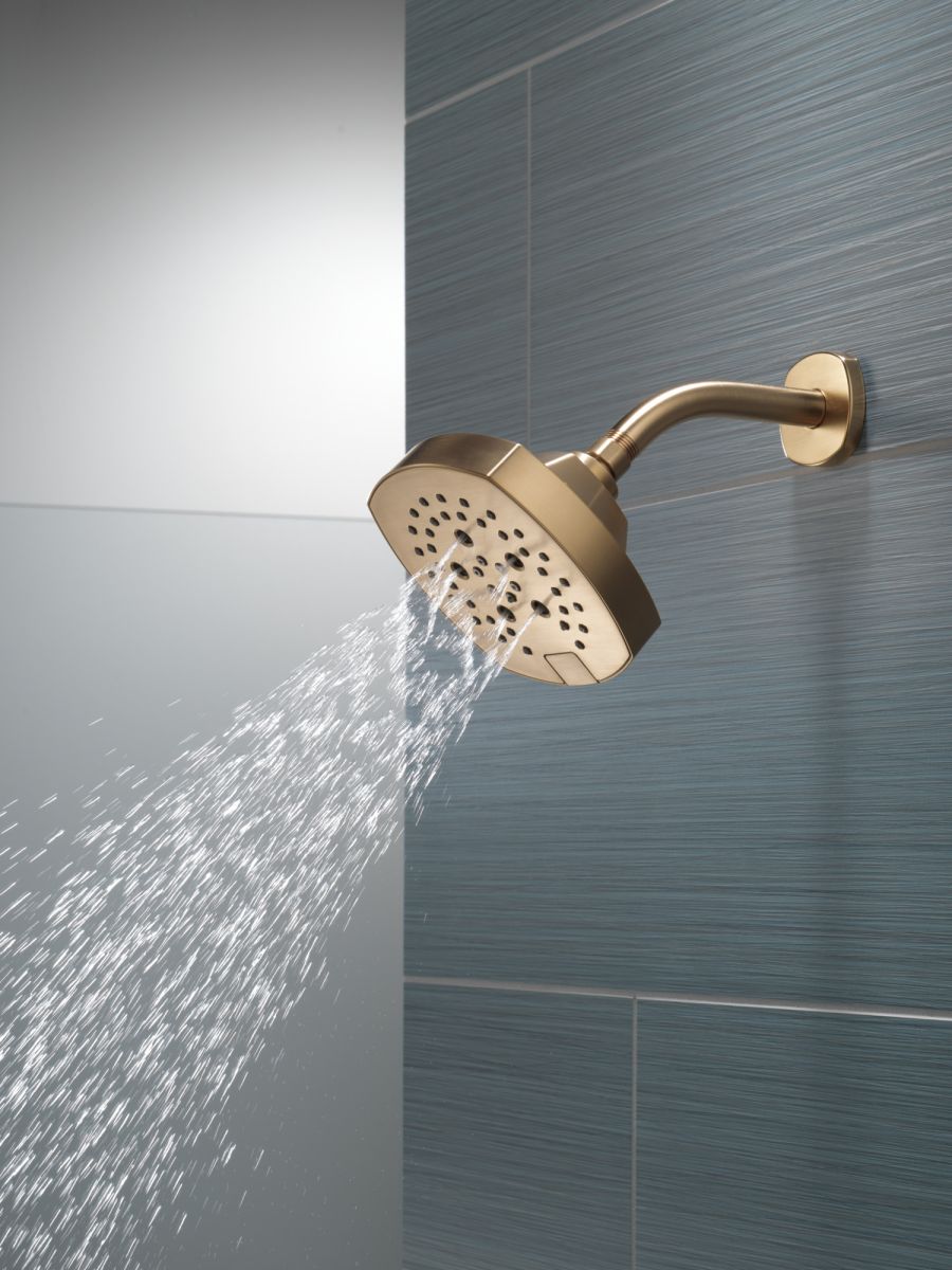 DELTA Universal Showering Components H2OKINETIC 5-Setting  Shower Head — Lumicoat® Champagne Bronze
