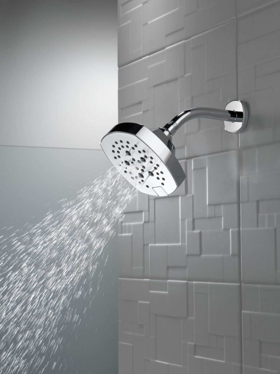 DELTA Universal Showering Components H2OKINETIC 5-Setting  Shower Head — Lumicoat® Chrome