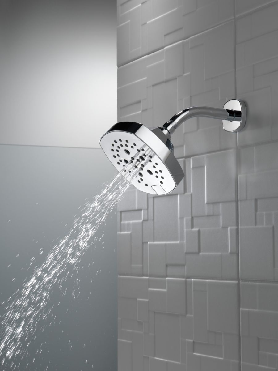 DELTA Universal Showering Components H2OKINETIC 5-Setting  Shower Head — Lumicoat® Chrome