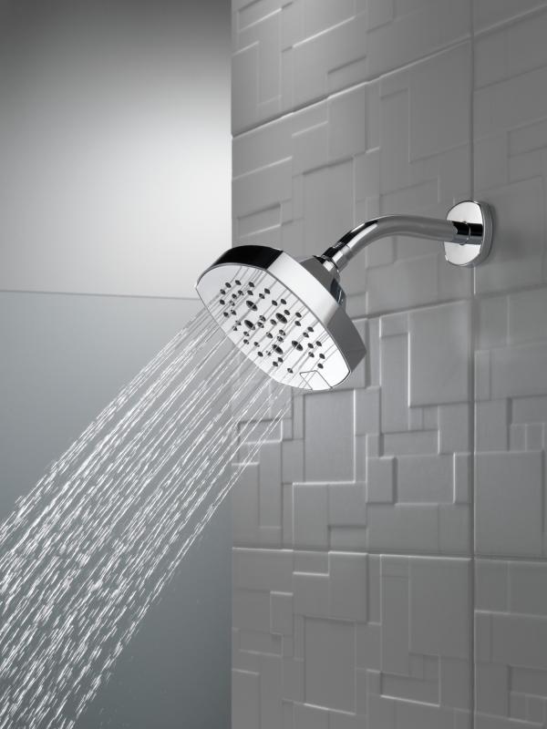 DELTA Universal Showering Components H2OKINETIC 5-Setting  Shower Head — Lumicoat® Chrome