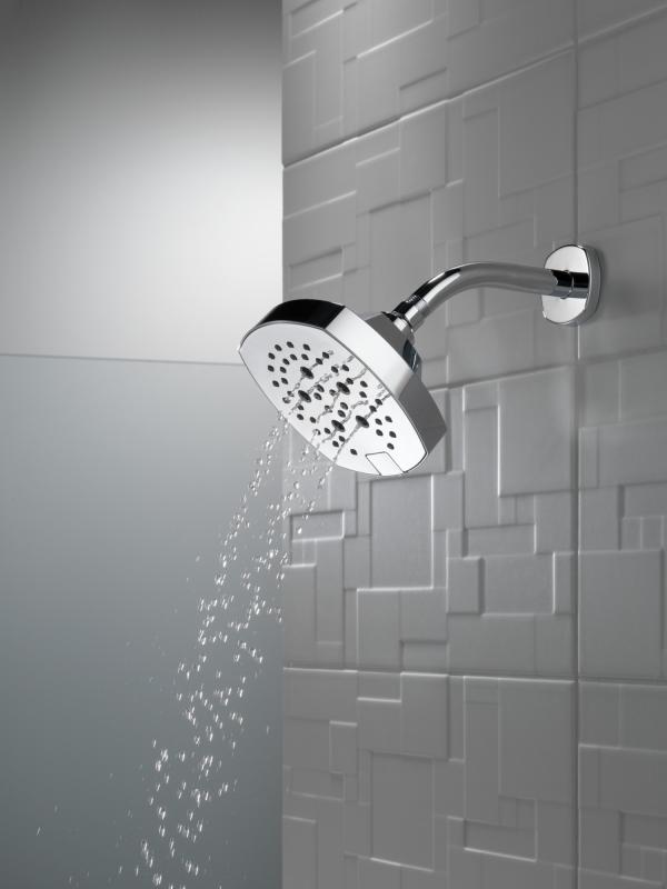 DELTA Universal Showering Components H2OKINETIC 5-Setting  Shower Head — Lumicoat® Chrome
