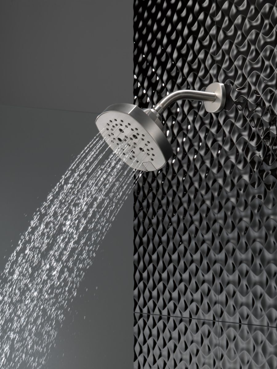 DELTA Universal Showering Components H2OKINETIC 5-Setting  Shower Head — Lumicoat® Stainless