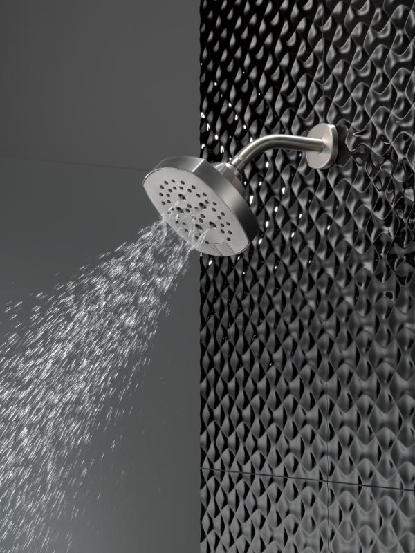 DELTA Universal Showering Components H2OKINETIC 5-Setting  Shower Head — Lumicoat® Stainless