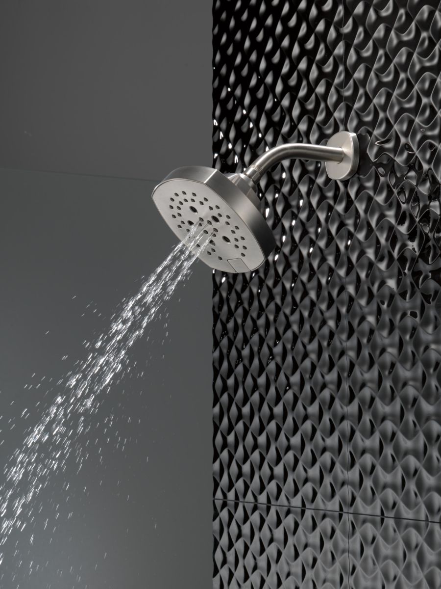 DELTA Universal Showering Components H2OKINETIC 5-Setting  Shower Head — Lumicoat® Stainless
