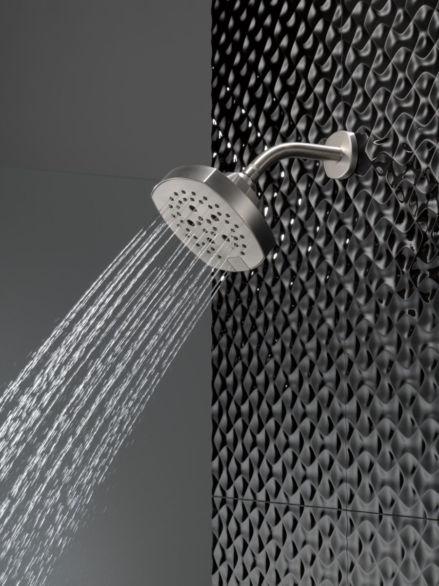 DELTA Universal Showering Components H2OKINETIC 5-Setting  Shower Head — Lumicoat® Stainless