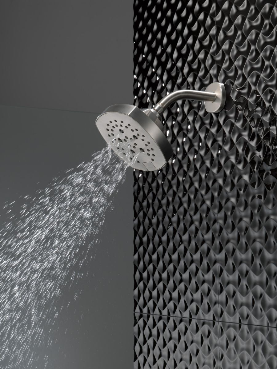 DELTA Universal Showering Components H2OKINETIC 5-Setting  Shower Head — Stainless