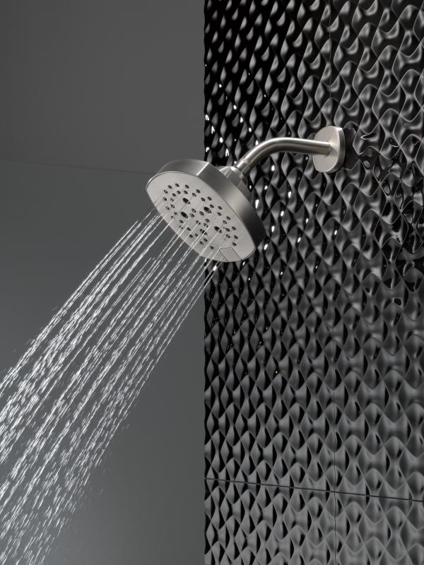DELTA Universal Showering Components H2OKINETIC 5-Setting  Shower Head — Stainless
