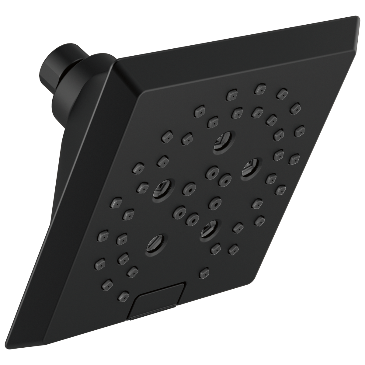 DELTA Universal Showering Components H2OKINETIC 5-Setting Angular Modern Raincan Shower Head — Matte Black