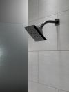 DELTA Universal Showering Components H2OKINETIC 5-Setting Angular Modern Raincan Shower Head — Matte Black