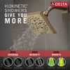 DELTA Universal Showering Components H2OKINETIC 5-Setting Angular Modern Raincan Shower Head — Lumicoat® Champagne Bronze