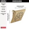 DELTA Universal Showering Components H2OKINETIC 5-Setting Angular Modern Raincan Shower Head — Lumicoat® Champagne Bronze