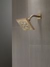 DELTA Universal Showering Components H2OKINETIC 5-Setting Angular Modern Raincan Shower Head — Lumicoat® Champagne Bronze