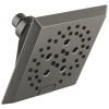DELTA Universal Showering Components H2OKINETIC 5-Setting Angular Modern Raincan Shower Head — Lumicoat® Black Stainless
