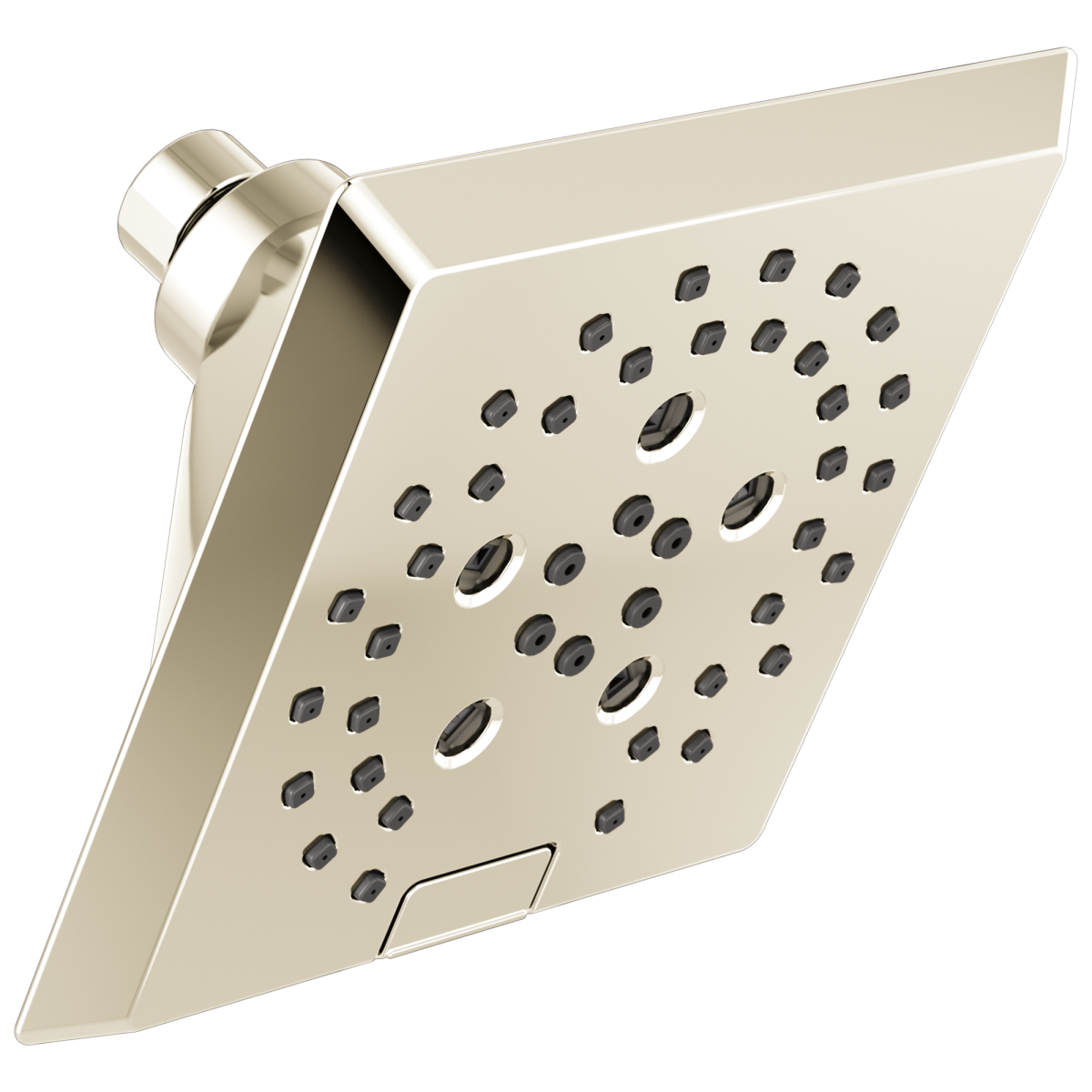 DELTA Universal Showering Components H2OKINETIC 5-Setting Angular Modern Raincan Shower Head — Lumicoat® Polished Nickel