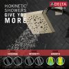 DELTA Universal Showering Components H2OKINETIC 5-Setting Angular Modern Raincan Shower Head — Lumicoat® Polished Nickel