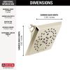 DELTA Universal Showering Components H2OKINETIC 5-Setting Angular Modern Raincan Shower Head — Lumicoat® Polished Nickel