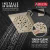 DELTA Universal Showering Components H2OKINETIC 5-Setting Angular Modern Raincan Shower Head — Lumicoat® Polished Nickel