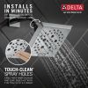 DELTA Universal Showering Components H2OKINETIC 5-Setting Angular Modern Raincan Shower Head — Lumicoat® Chrome