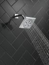 DELTA Universal Showering Components H2OKINETIC 5-Setting Angular Modern Raincan Shower Head — Lumicoat® Chrome