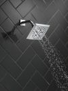 DELTA Universal Showering Components H2OKINETIC 5-Setting Angular Modern Raincan Shower Head — Lumicoat® Chrome