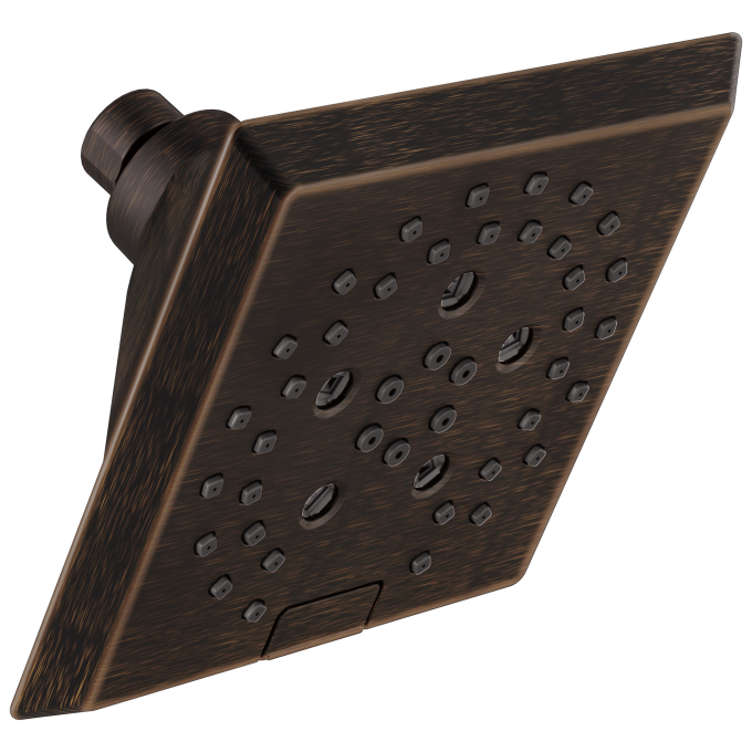 DELTA Universal Showering Components H2OKINETIC 5-Setting Angular Modern Raincan Shower Head — Venetian Bronze