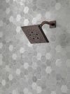 DELTA Universal Showering Components H2OKINETIC 5-Setting Angular Modern Raincan Shower Head — Venetian Bronze