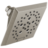 DELTA Universal Showering Components H2OKINETIC 5-Setting Angular Modern Raincan Shower Head — Stainless