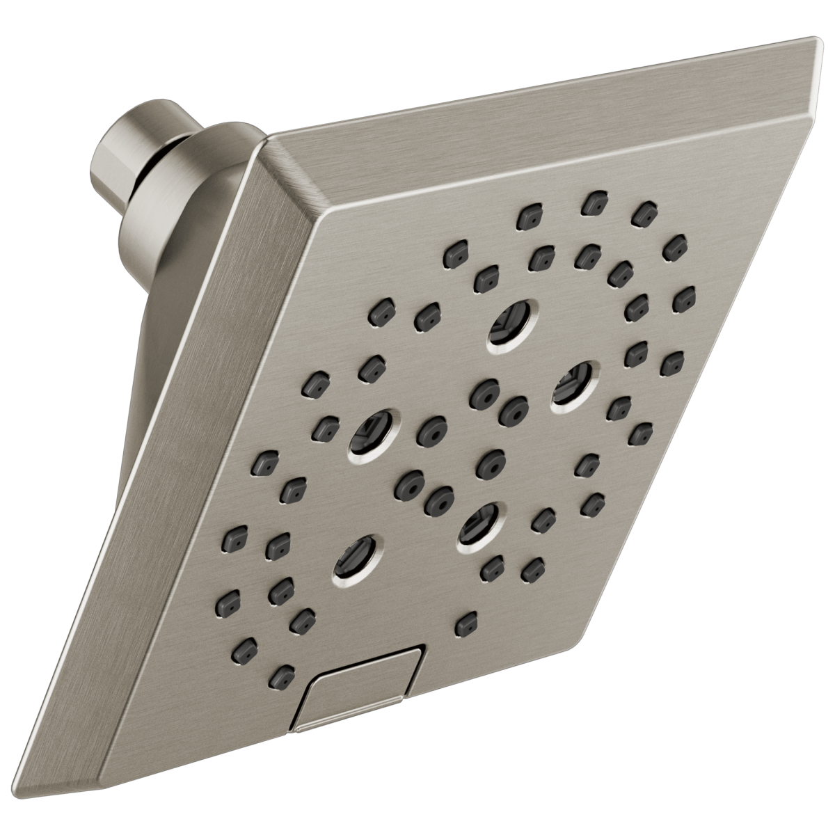 DELTA Universal Showering Components H2OKINETIC 5-Setting Angular Modern Raincan Shower Head — Lumicoat® Stainless