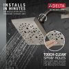DELTA Universal Showering Components H2OKINETIC 5-Setting Angular Modern Raincan Shower Head — Lumicoat® Stainless