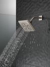 DELTA Universal Showering Components H2OKINETIC 5-Setting Angular Modern Raincan Shower Head — Lumicoat® Stainless