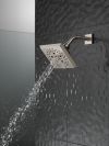 DELTA Universal Showering Components H2OKINETIC 5-Setting Angular Modern Raincan Shower Head — Lumicoat® Stainless