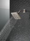DELTA Universal Showering Components H2OKINETIC 5-Setting Angular Modern Raincan Shower Head — Lumicoat® Stainless