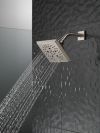 DELTA Universal Showering Components H2OKINETIC 5-Setting Angular Modern Raincan Shower Head — Stainless