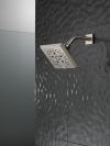 DELTA Universal Showering Components H2OKINETIC 5-Setting Angular Modern Raincan Shower Head — Stainless