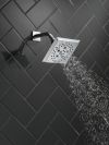 DELTA Universal Showering Components H2OKINETIC 5-Setting Angular Modern Raincan Shower Head — Chrome
