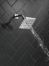 DELTA Universal Showering Components H2OKINETIC 5-Setting Angular Modern Raincan Shower Head — Chrome