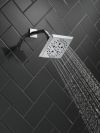 DELTA Universal Showering Components H2OKINETIC 5-Setting Angular Modern Raincan Shower Head — Chrome