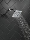 DELTA Universal Showering Components H2OKINETIC 5-Setting Angular Modern Raincan Shower Head — Chrome