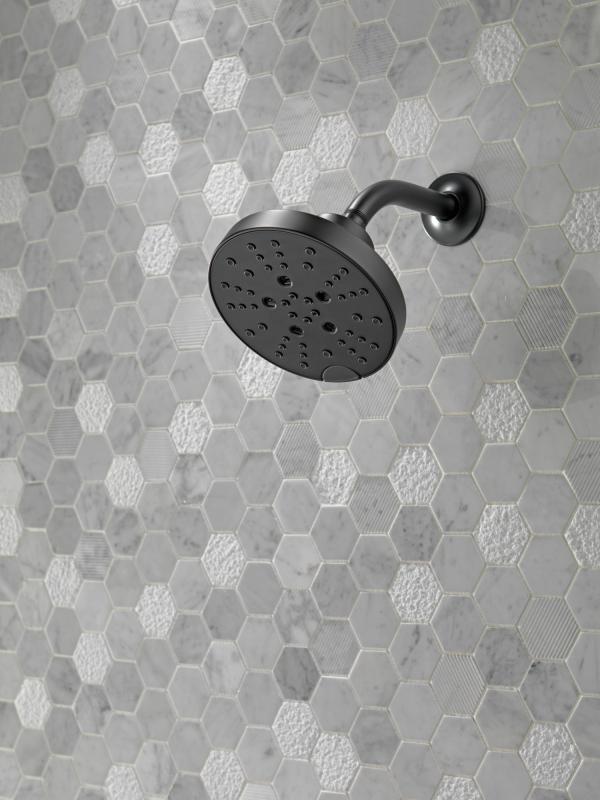 DELTA Universal Showering Components Wall Mount Shower Arm & Flange — Matte Black