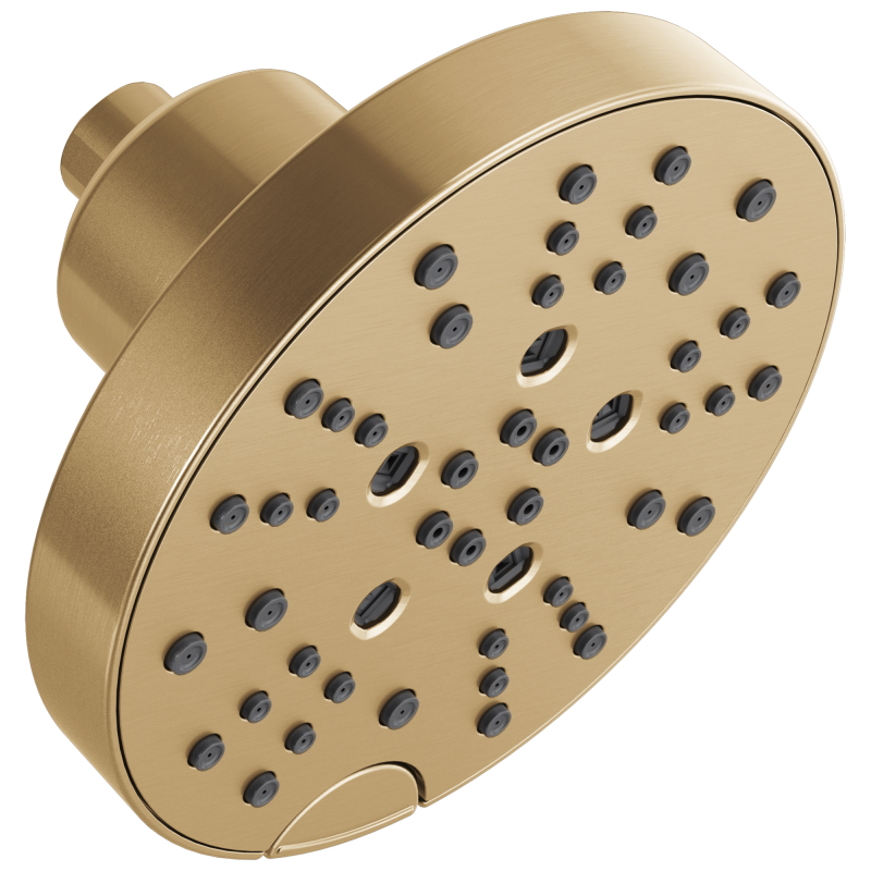 DELTA Universal Showering Components H2OKINETIC 5-Setting Contemporary Raincan Shower Head — Lumicoat® Champagne Bronze
