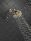 DELTA Universal Showering Components H2OKINETIC 5-Setting Contemporary Raincan Shower Head — Lumicoat® Champagne Bronze