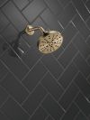 DELTA Universal Showering Components H2OKINETIC 5-Setting Contemporary Raincan Shower Head — Lumicoat® Champagne Bronze