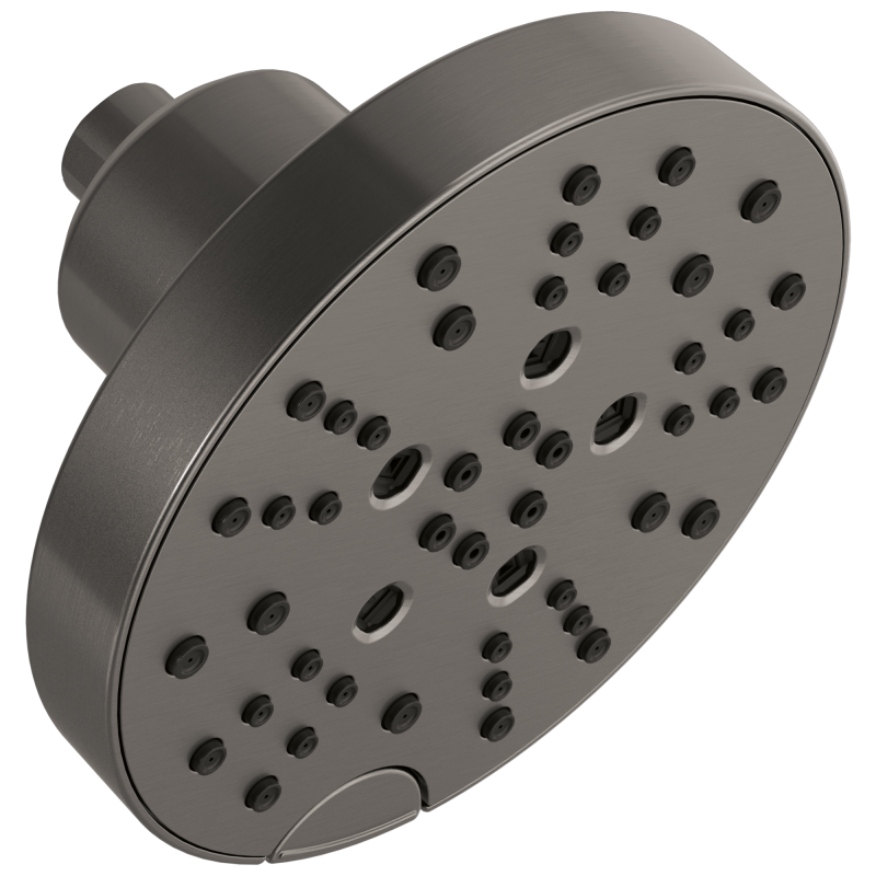 DELTA Universal Showering Components H2OKINETIC 5-Setting Contemporary Raincan Shower Head — Lumicoat® Black Stainless