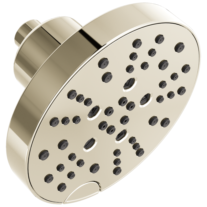 DELTA Universal Showering Components H2OKINETIC 5-Setting Contemporary Raincan Shower Head — Lumicoat® Polished Nickel