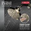 DELTA Universal Showering Components H2OKINETIC 5-Setting Contemporary Raincan Shower Head — Lumicoat® Polished Nickel