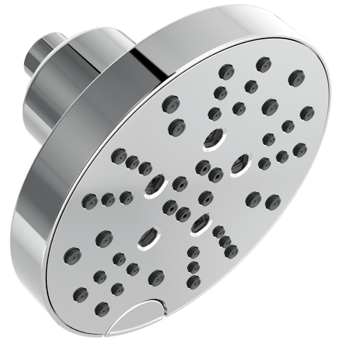 DELTA Universal Showering Components H2OKINETIC 5-Setting Contemporary Raincan Shower Head — Lumicoat® Chrome