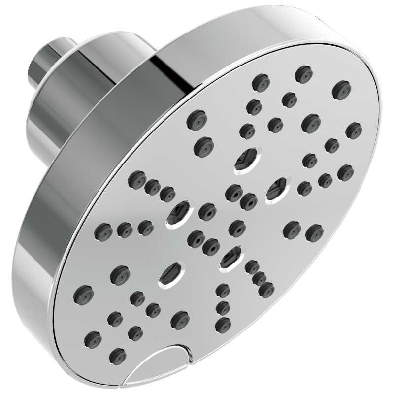 DELTA Universal Showering Components H2OKINETIC 5-Setting Contemporary Raincan Shower Head — Lumicoat® Chrome